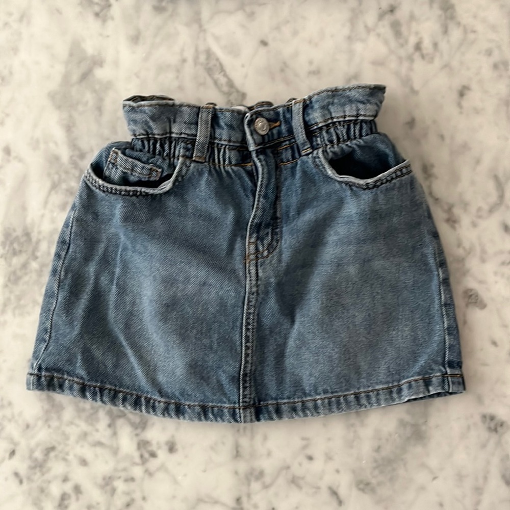Zara Kids Paper Bag Denim Jean Skirt Sz 7